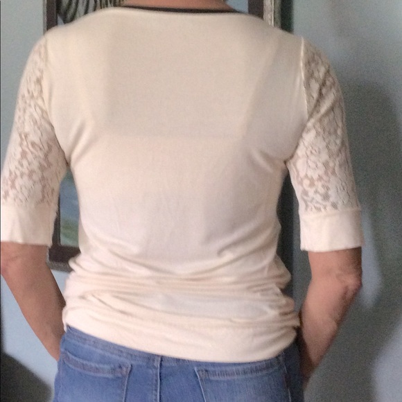 The Limited laced top with black faux leather collar size S - Picture 2 of 4